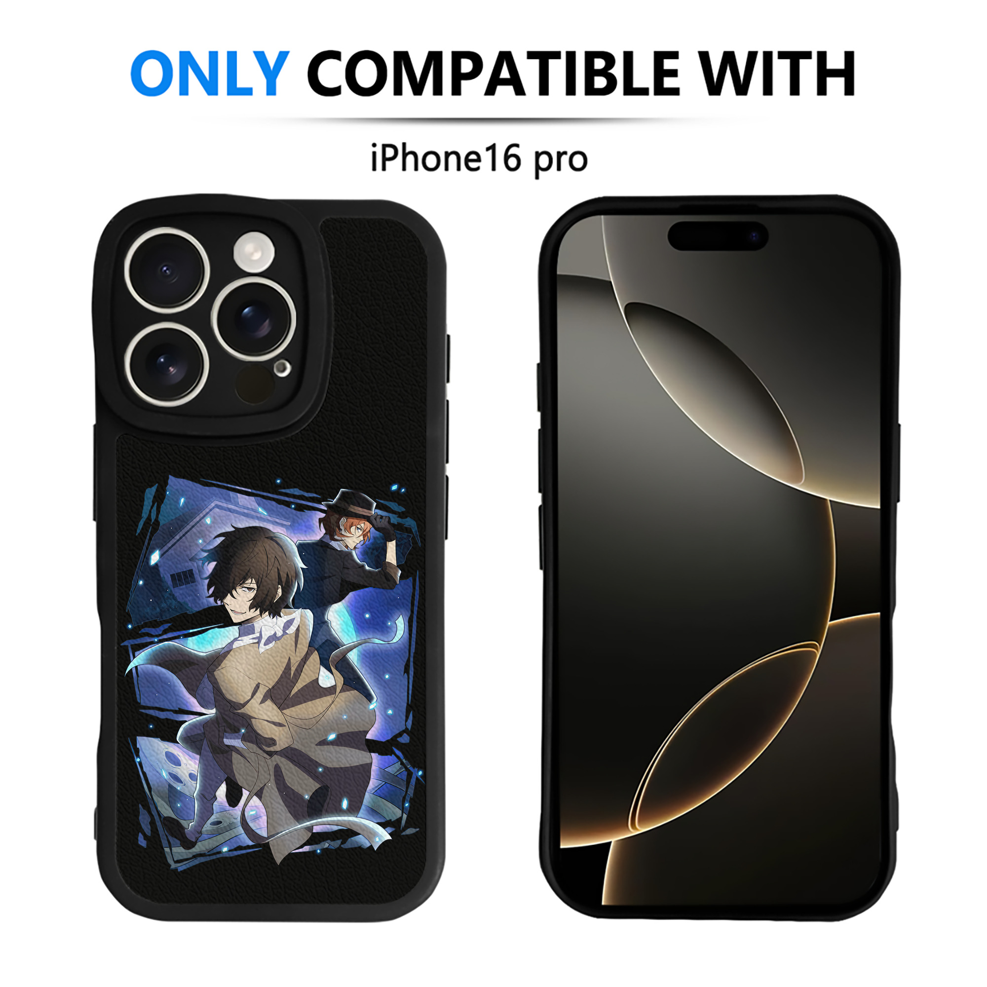 （画像用） 文豪ストレイドッグス Bungo Stray Dogs 【iPhone 16シリーズ対応】シリコンスマホケース（レザー調） 材質：シリコン